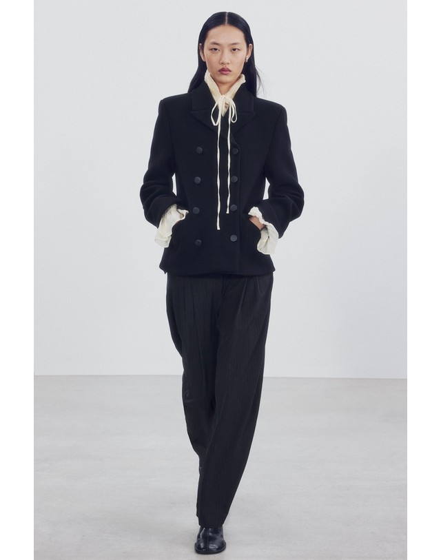 자라 자라 더블브레스트 울 혼방 코트 7078/754/800 BLACK 블랙 착용컷