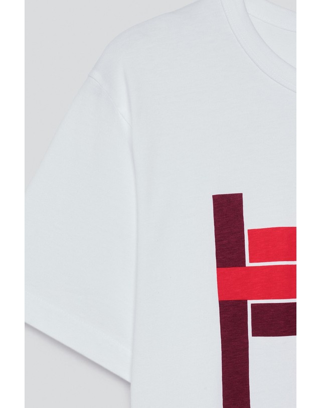 자라 자라 메이즈 프린트 반팔 티셔츠 6085/004/061 WHITE / RED 화이트 착용컷