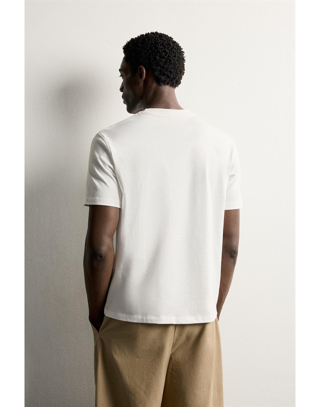 자라 자라 레귤러핏 그래픽 반팔 티셔츠 0722/341/250 WHITE 화이트 착용컷