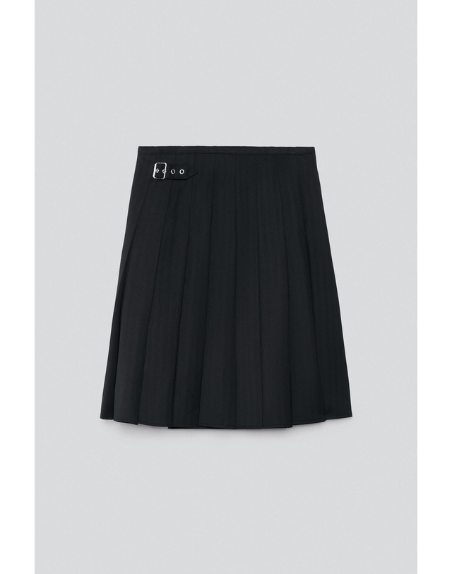 자라 자라 헤링본 울 혼방 킬트 스커트 3692/904/800 BLACK 블랙 착용컷