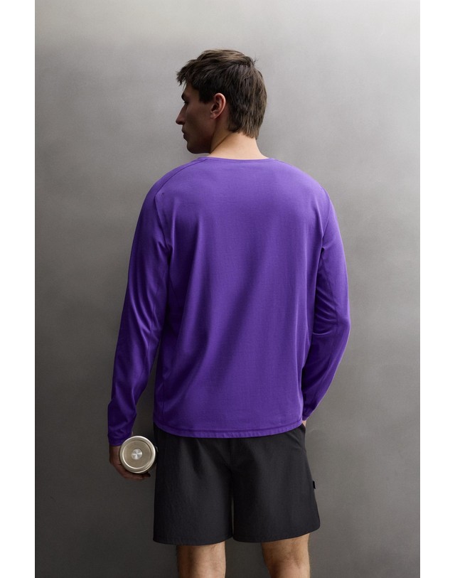 자라 자라 테크니컬 라운드넥 긴팔 티셔츠 4387/389/611 PURPLE 퍼플 착용컷