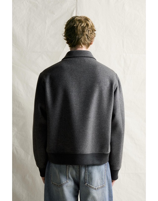 자라 자라 레귤러핏 울 혼방 집업 자켓 4517/500/803 GREY MARL 그레이 착용컷