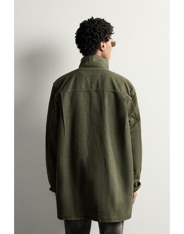 자라 자라 워시드 라이오셀 코튼 파카 3216/377/507 DARK KHAKI 카키 착용컷