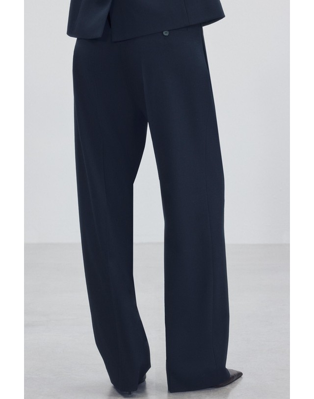 자라 자라 와이드 플리츠 슬랙스 팬츠 2010/788/401 NAVY BLUE 네이비 착용컷