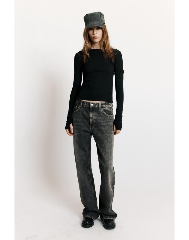 자라 자라 로우라이즈 루즈핏 청바지 6688/257/807 ANTHRACITE GREY 그레이 착용컷