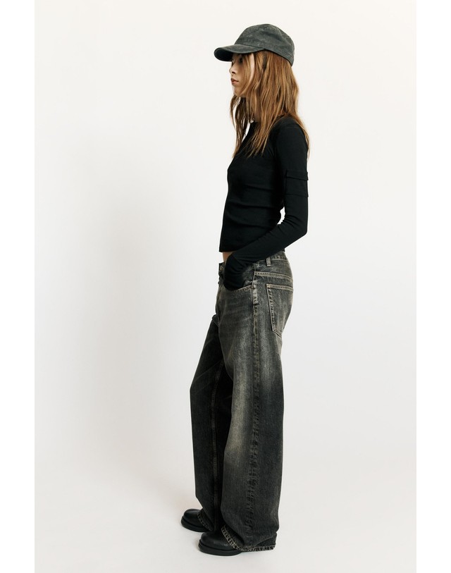 자라 자라 로우라이즈 루즈핏 청바지 6688/257/807 ANTHRACITE GREY 그레이 착용컷