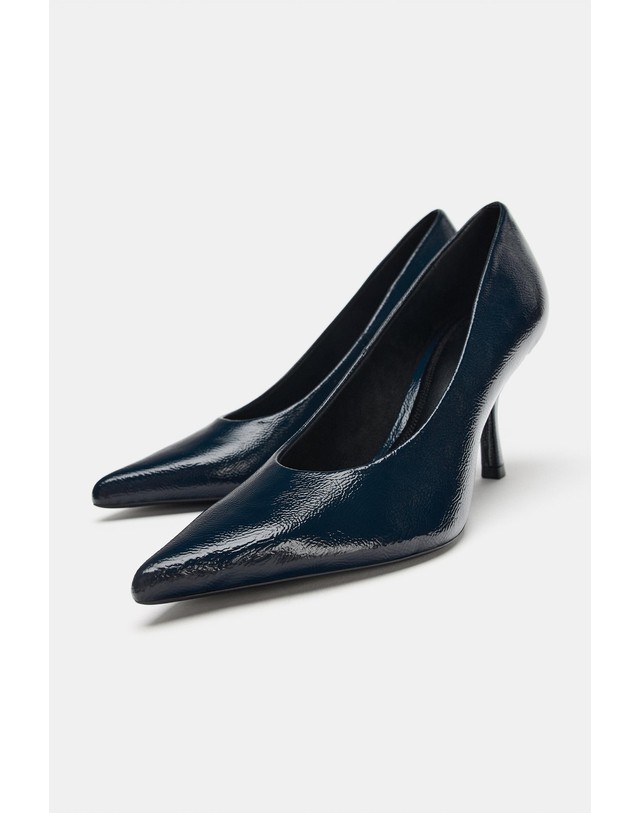 자라 자라 페이턴트 이펙트 하이힐 펌프스 3230/810/407 NAVY BLUE 네이비 착용컷