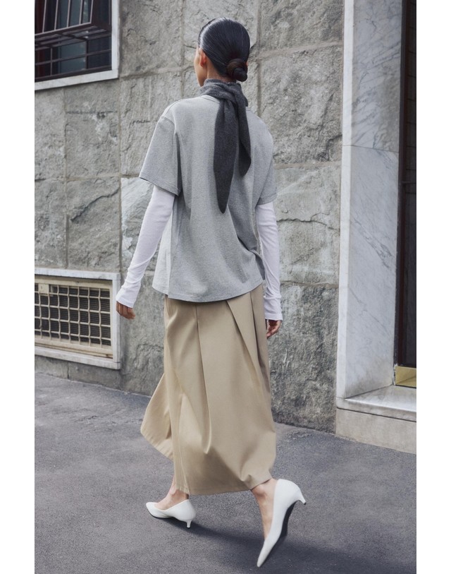자라 자라 캐시미어 100% 반다나 스카프 5059/201/801 ANTHRACITE GREY 그레이 착용컷