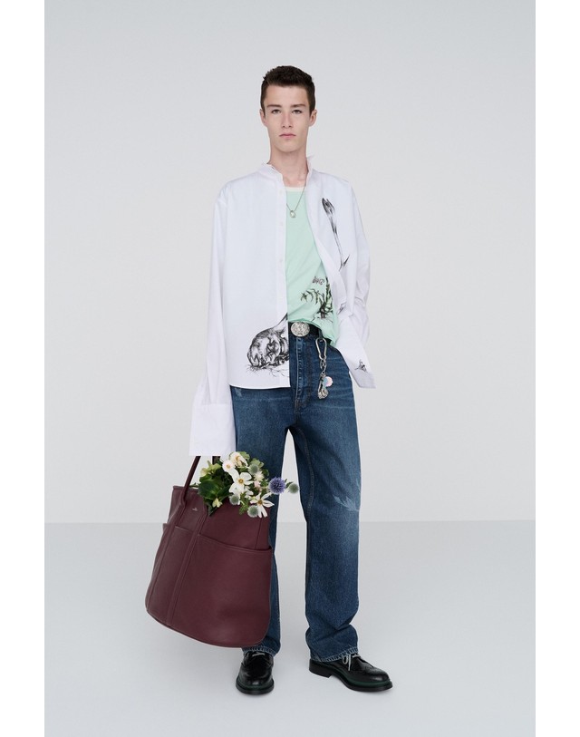 자라 자라 프린트 루즈핏 워시드 청바지 9863/002/200 BLUE / INDIGO 블루 착용컷