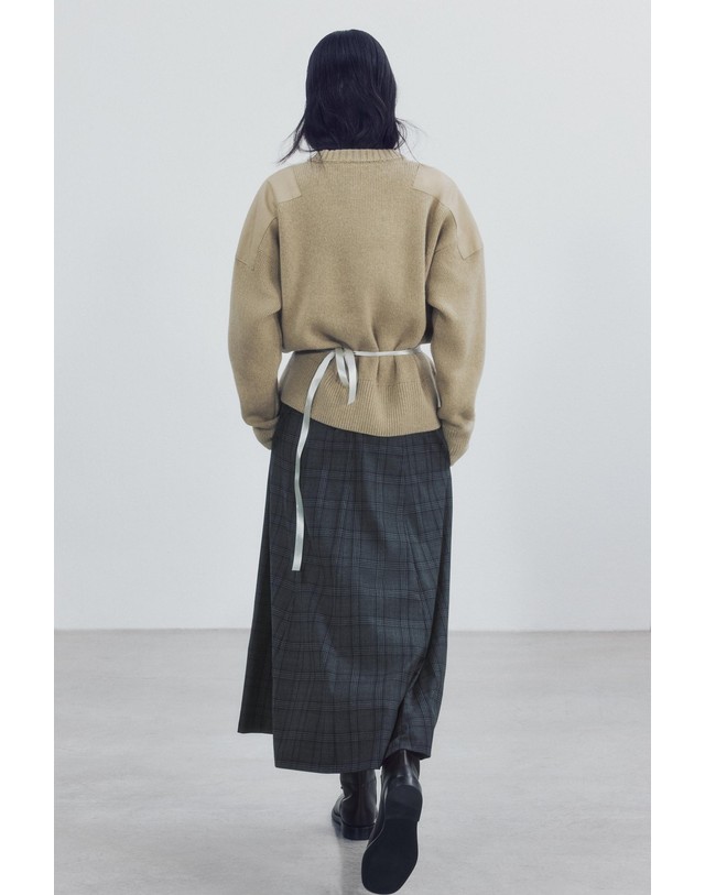 자라 자라 체크 A라인 미디 스커트 6690/256/802 GREY 그레이 착용컷