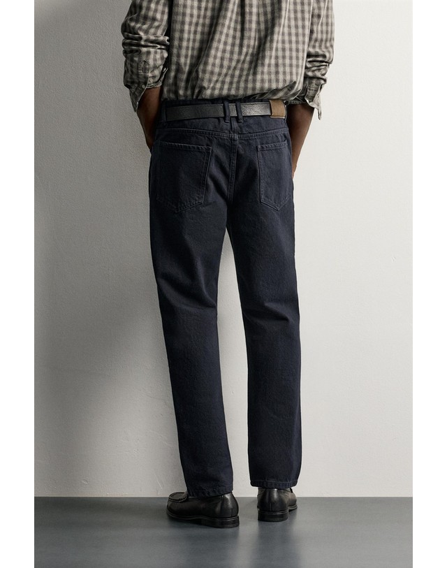 자라 자라 워시드 텍스처 코튼 팬츠 8574/431/401 NAVY BLUE 네이비 착용컷