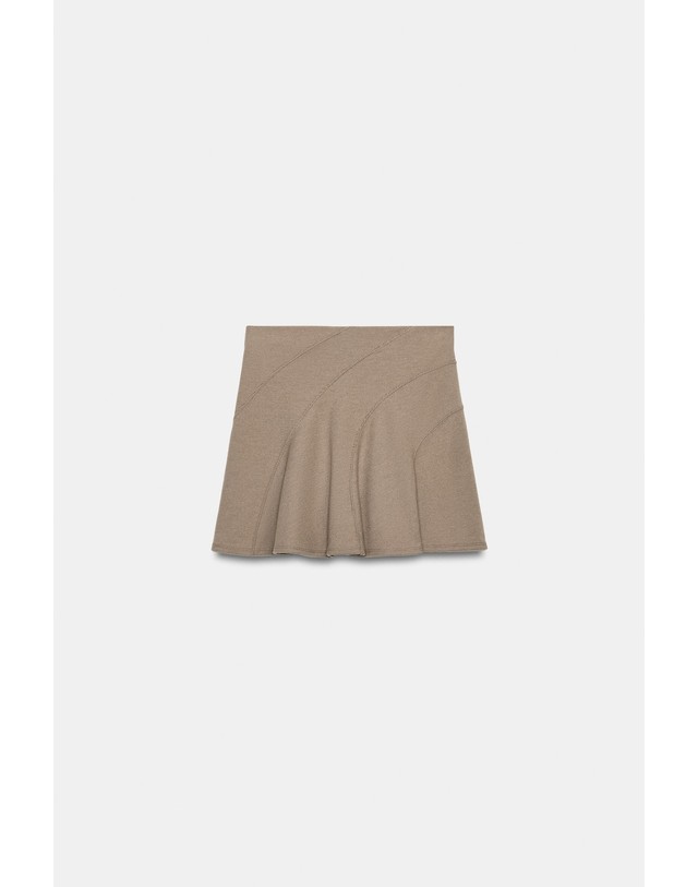 자라 자라 소프트 밴딩 미니 스커트 0858/738/720 BEIGE MARL 베이지 착용컷
