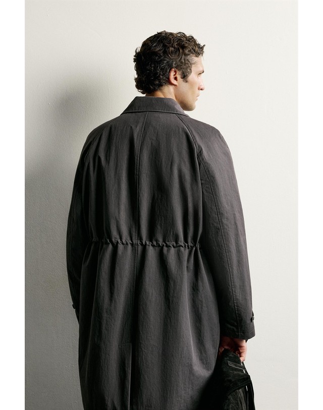 자라 자라 발수 레귤러핏 트렌치 코트 5854/400/807 ANTHRACITE GREY 그레이 착용컷