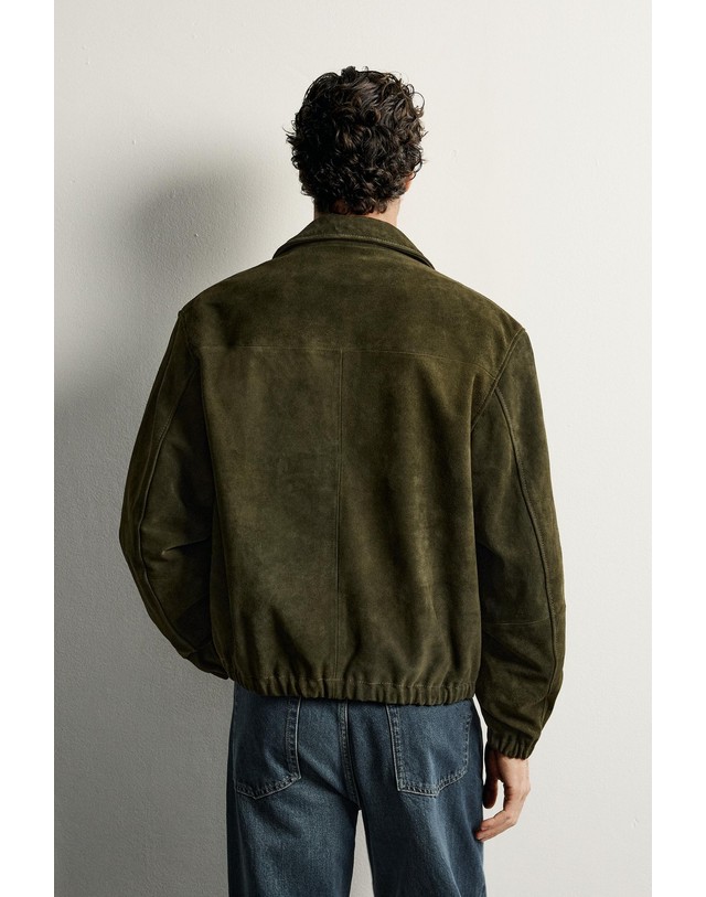 자라 자라 레귤러핏 스웨이드 집업 자켓 6230/200/914 GREEN 그린 착용컷