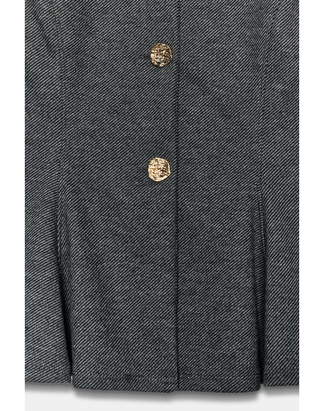 자라 자라 소프트 골드 버튼 크롭 자켓 0858/737/803 GREY MARL 그레이 착용컷