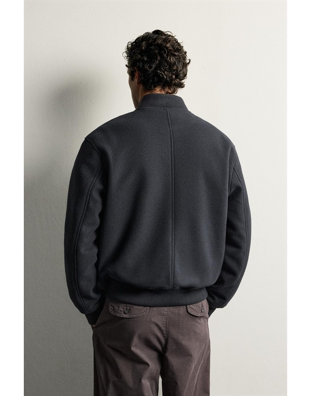 자라 자라 퍼 안감 레귤러핏 봄버 자켓 5070/325/401 NAVY BLUE 네이비 착용컷