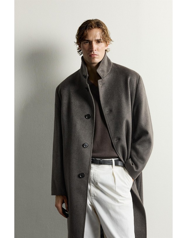 자라 자라 하이넥 울 혼방 싱글 코트 2949/759/832 TAUPE GREY 그레이 착용컷