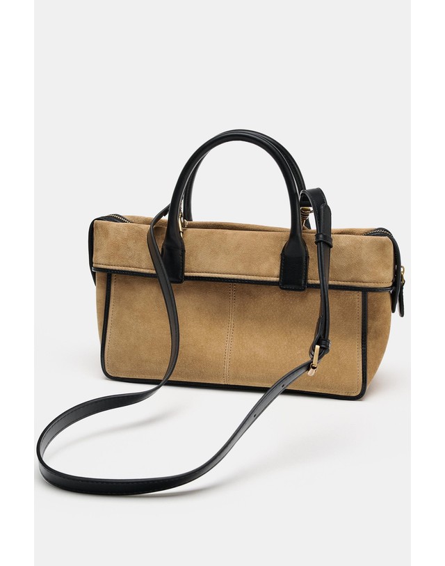 자라 자라 버클 포켓 레더 토트백 6444/810/718 SAND/BROWN 베이지 착용컷