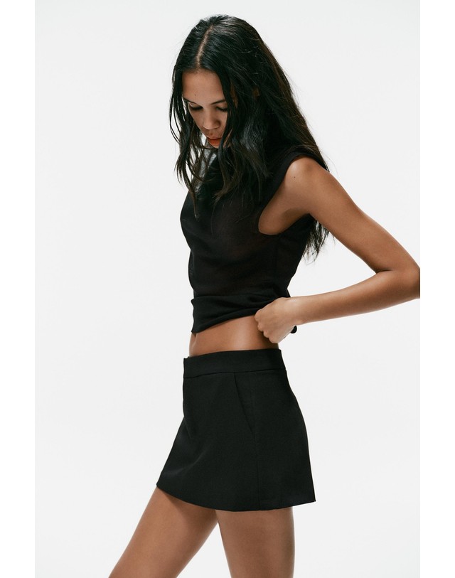 자라 자라 시스루 하이넥 민소매 탑 5584/818/800 BLACK 블랙 착용컷