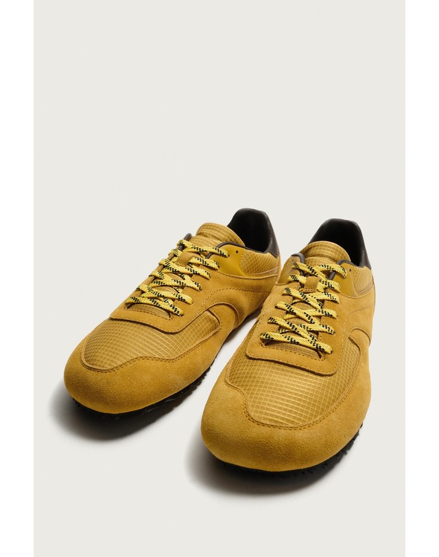 자라 자라 베어풋 레더 콤비 스니커즈 2253/820/300 YELLOW 머스타드 착용컷
