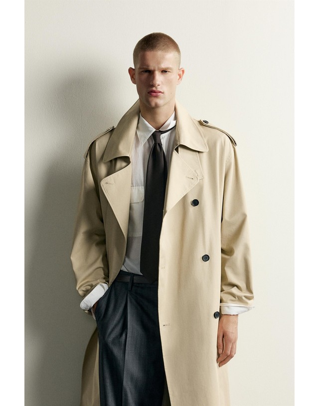 자라 자라 릴렉스핏 벨트 트렌치 코트 8281/251/710 BEIGE 베이지 착용컷