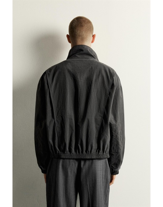 자라 자라 크롭핏 집업 블루종 자켓 1437/372/807 ANTHRACITE GREY 그레이 착용컷