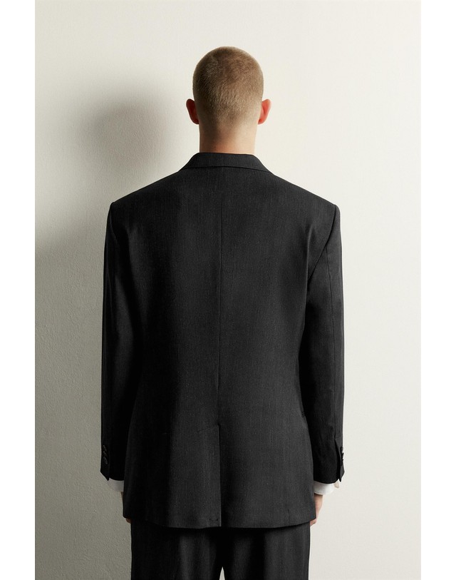 자라 자라 스트라이프 수트 블레이저 4694/274/800 BLACK 블랙 착용컷