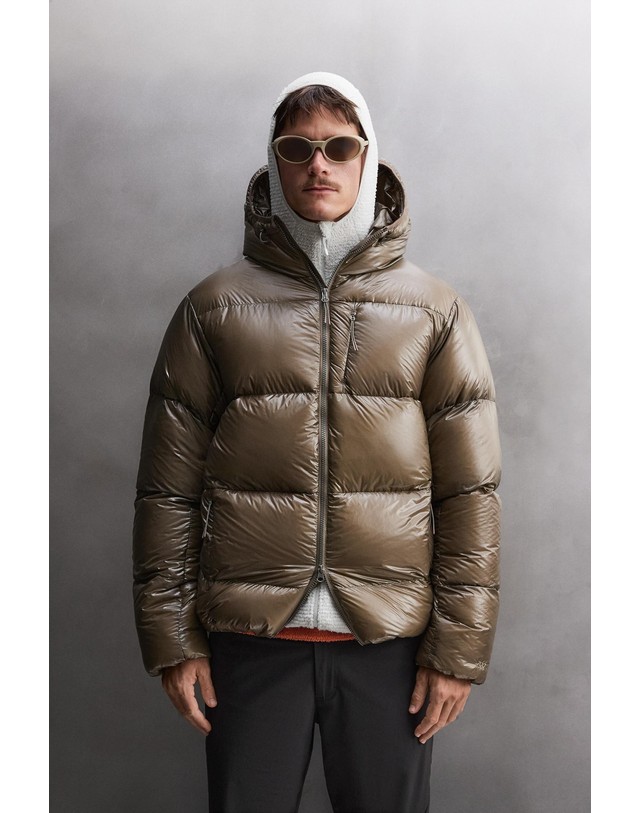 자라 자라 테크니컬 후드 다운 패딩 자켓 3286/311/730 LIGHT BROWN 초콜릿 착용컷