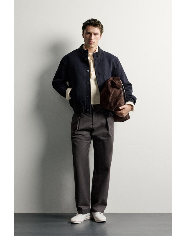 자라 자라 릴렉스핏 울 블렌드 하이넥 자켓 5854/410/401 NAVY BLUE 네이비 착용컷