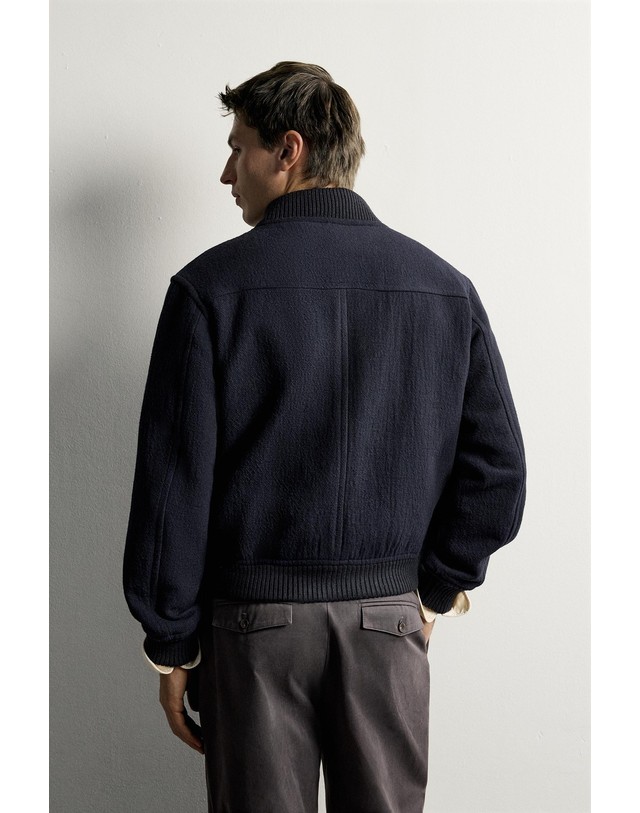 자라 자라 릴렉스핏 울 블렌드 하이넥 자켓 5854/410/401 NAVY BLUE 네이비 착용컷