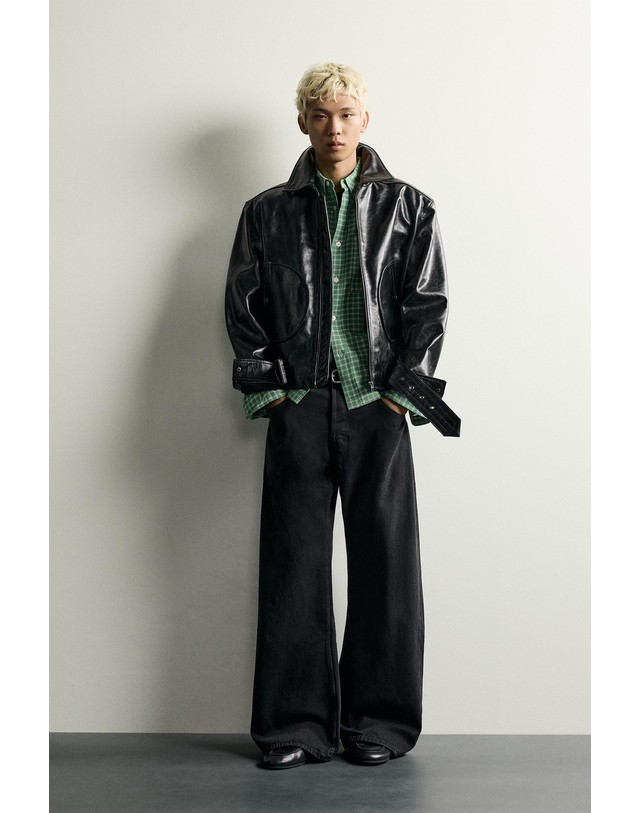 자라 자라 크롭핏 레더 집업 자켓 5388/801/800 BLACK 블랙 착용컷