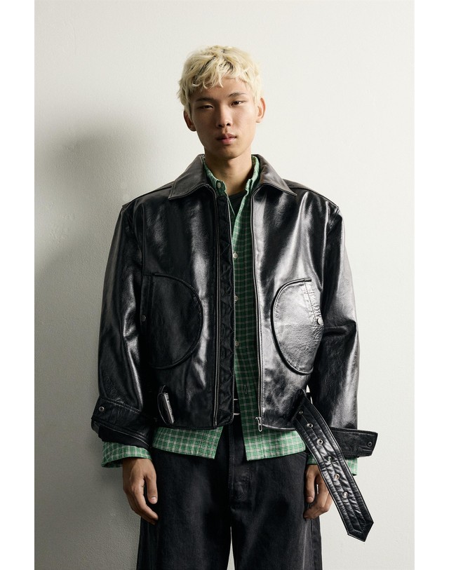 자라 자라 크롭핏 레더 집업 자켓 5388/801/800 BLACK 블랙 착용컷