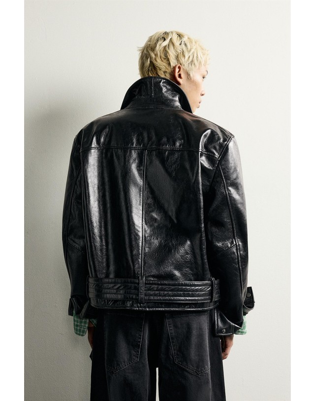자라 자라 크롭핏 레더 집업 자켓 5388/801/800 BLACK 블랙 착용컷