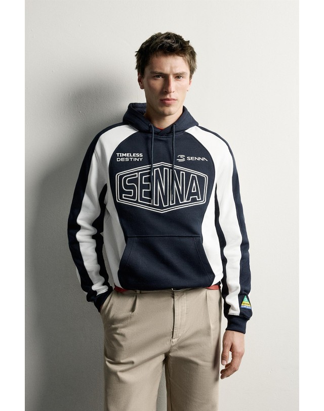 자라 자라 아일톤 세나 후드 스웻셔츠 3443/417/401 NAVY BLUE 멀티컬러 착용컷