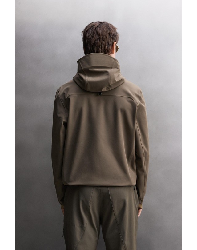 자라 자라 테크니컬 후드 집업 자켓 6096/308/716 DARK BROWN 초콜릿 착용컷