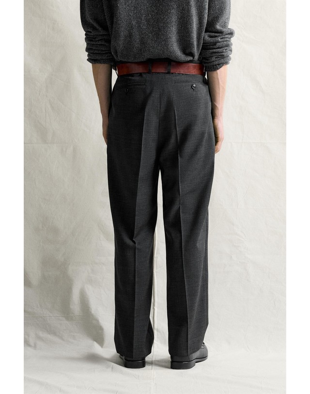 자라 자라 만테코 울 플리츠 슬랙스 팬츠 1102/554/807 ANTHRACITE GREY 그레이 착용컷