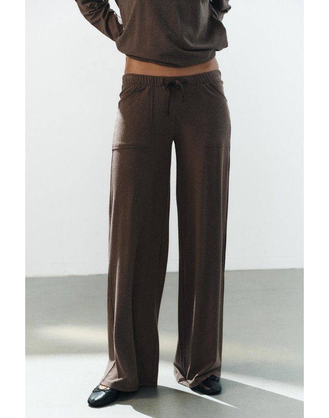 자라 자라 소프트 와이드 포켓 팬츠 5584/697/700 BROWN 브라운 착용컷