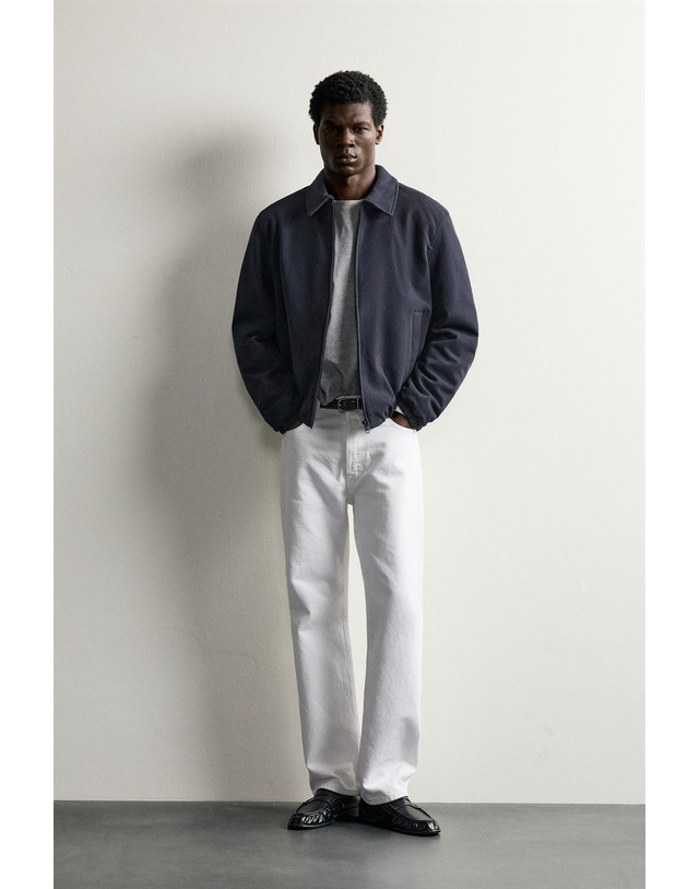 자라 자라 패딩 집업 오버셔츠 3918/540/401 NAVY BLUE 네이비 착용컷