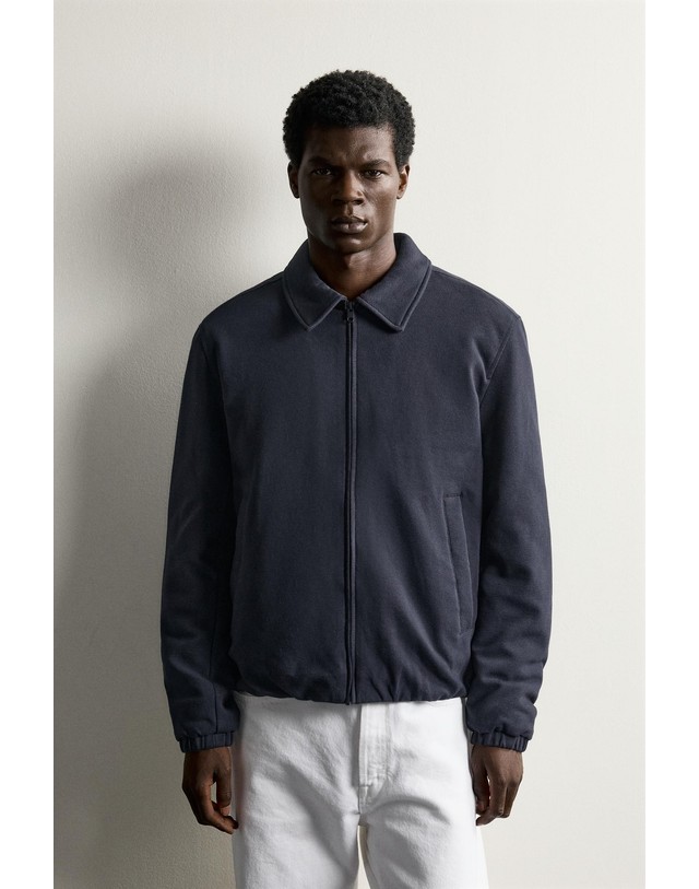자라 자라 패딩 집업 오버셔츠 3918/540/401 NAVY BLUE 네이비 착용컷