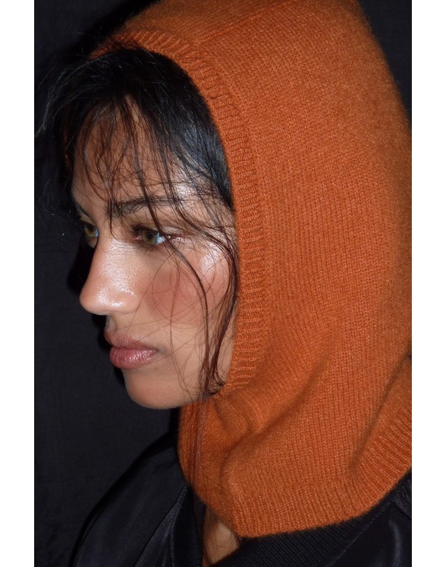 자라 자라 울 캐시미어 니트 발라클라바 0653/291/614 BURNT ORANGE 오렌지 착용컷