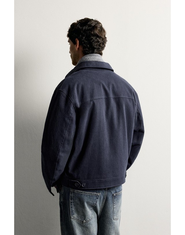 자라 자라 라이오셀 면 패딩 지퍼 자켓 1437/512/401 NAVY BLUE 네이비 착용컷