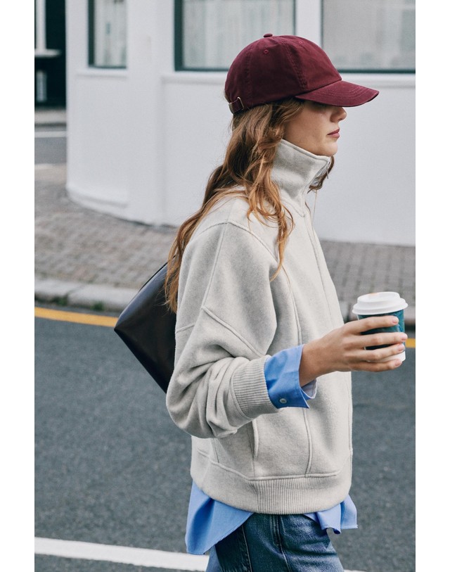자라 자라 오버핏 집업 스웨트셔츠 8417/804/803 GREY MARL 그레이 착용컷