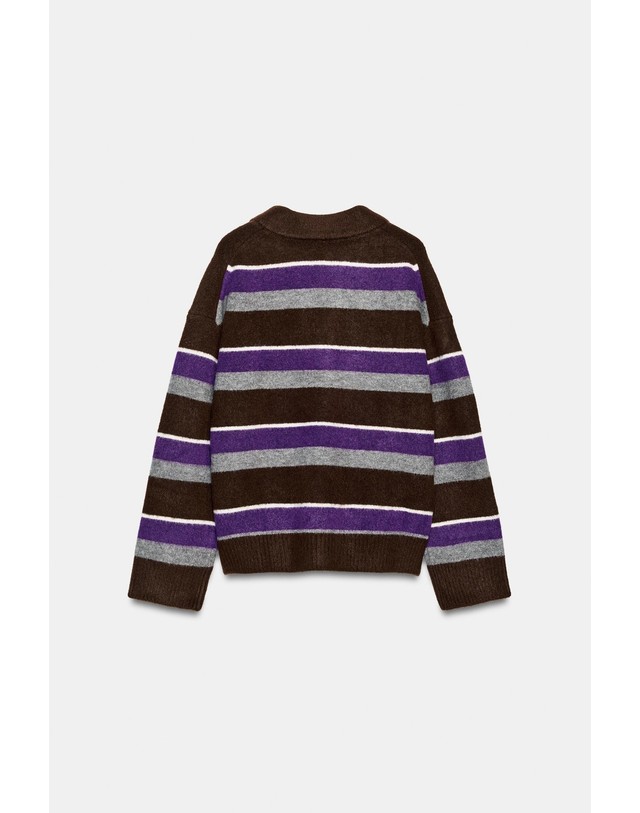 자라 자라 스트라이프 폴로 니트 스웨터 5536/201/330 MULTICOLOURED 멀티컬러 착용컷