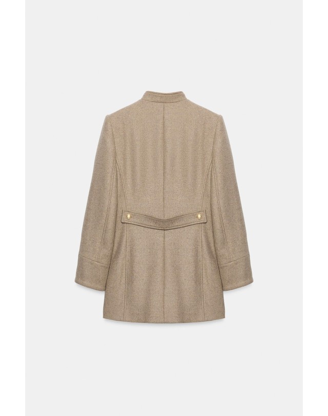 자라 자라 하이넥 울 블렌드 숏 코트 2388/107/736 LIGHT MINK 베이지 착용컷