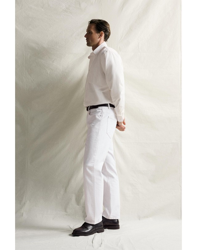 자라 자라 스트레이트 코튼 데님 팬츠 3991/367/250 WHITE 화이트 착용컷