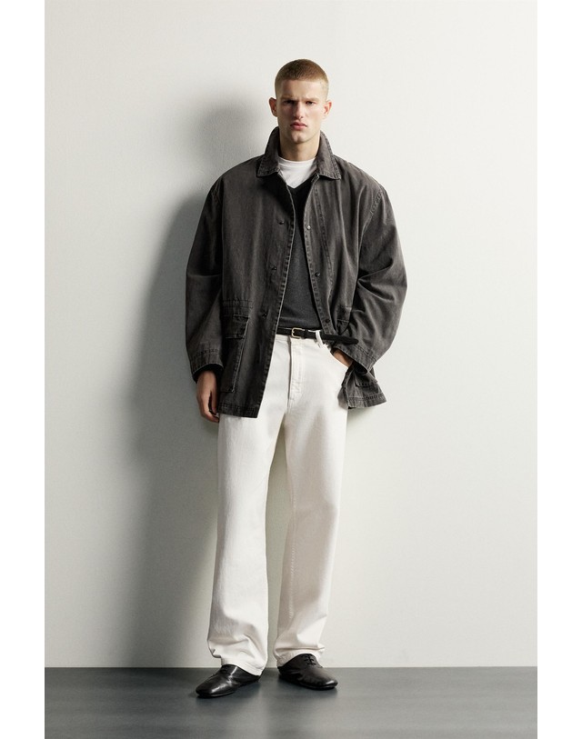 자라 자라 릴렉스핏 워시드 코튼 파카 자켓 8281/195/922 DARK GREY 그레이 착용컷