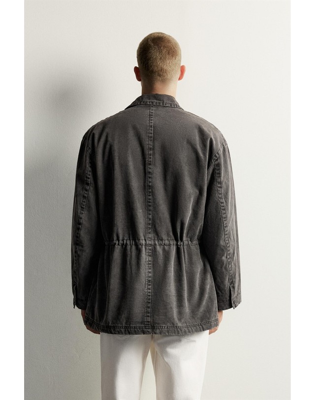 자라 자라 릴렉스핏 워시드 코튼 파카 자켓 8281/195/922 DARK GREY 그레이 착용컷