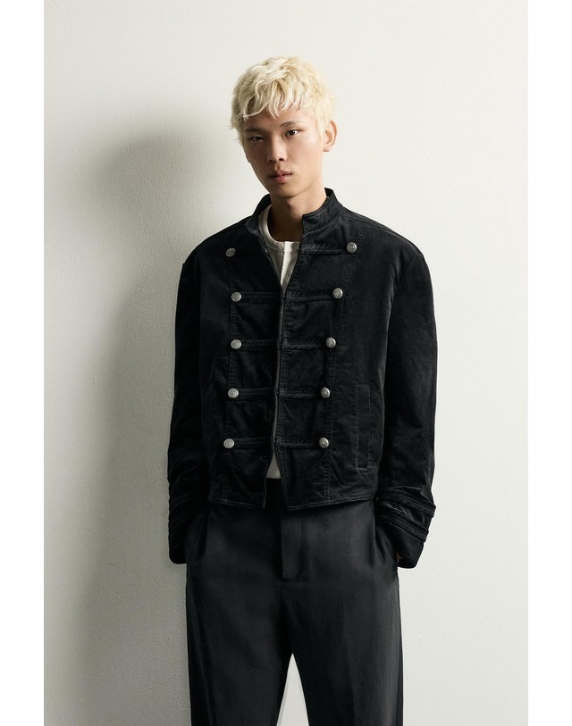 자라 자라 크롭 벨벳 밴드 칼라 자켓 3715/815/800 BLACK 블랙 착용컷