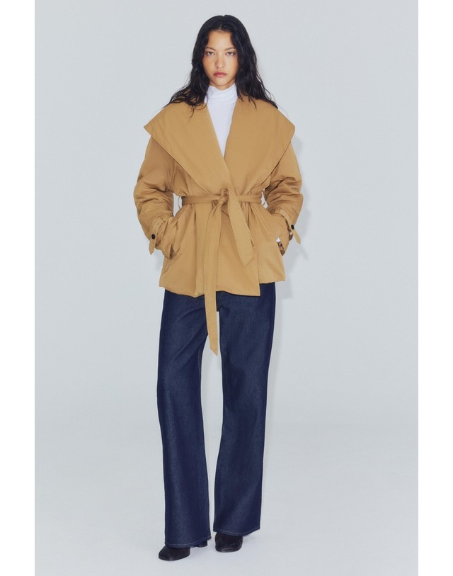 자라 자라 벨트 패딩 자켓 3548/255/710 BEIGE 베이지 착용컷