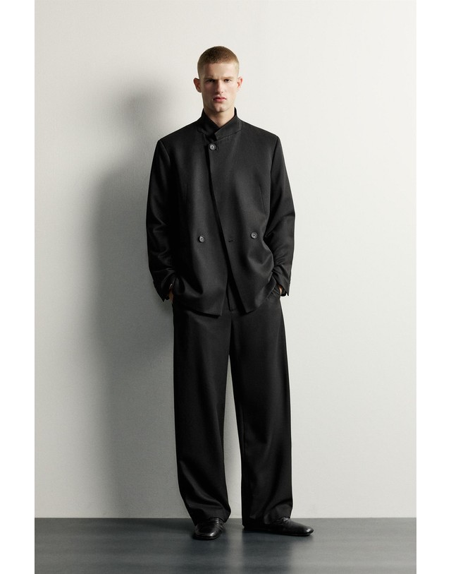 자라 자라 하이넥 릴렉스핏 수트 블레이저 1054/292/800 BLACK 블랙 착용컷